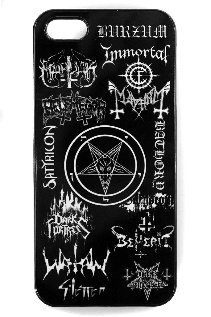 Чехол RockMerch для Apple iPhone Black Metal - фото 1 - rockbunker.ru