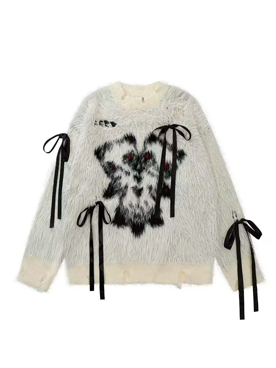 Джемпер Пушистый Белый - фото 1 - rockbunker.ru