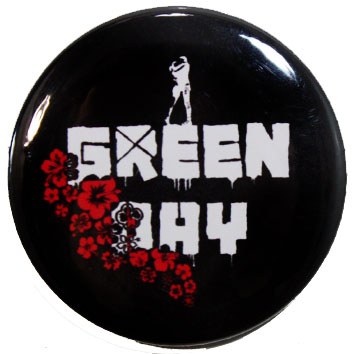 Значок Green Day цветы - фото 1 - rockbunker.ru