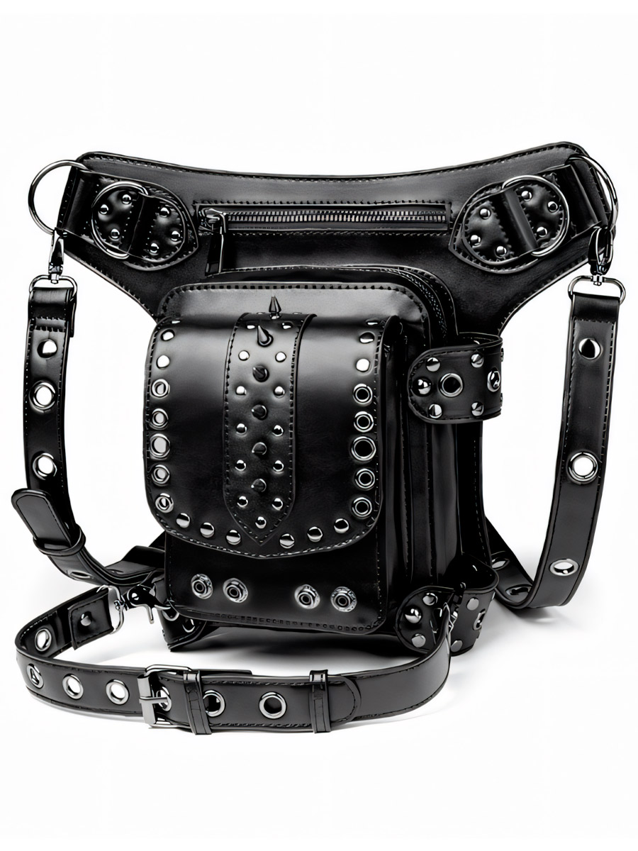 Сумка Стимпанк Универсальная Шипы Люверсы - фото 1 - rockbunker.ru