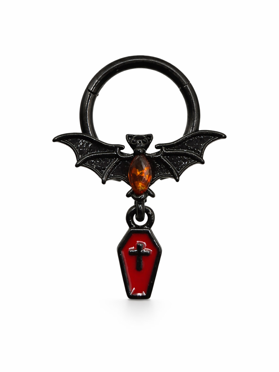 Пирсинг кольцо Летучая Мышь с Гробом - фото 1 - rockbunker.ru