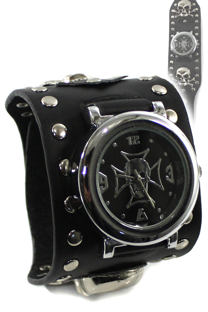 Часы наручные Мальтийский Роджер с хольнитенами - фото 1 - rockbunker.ru