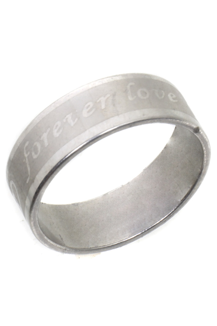 Кольцо стальное 127 Forever Love - фото 1 - rockbunker.ru