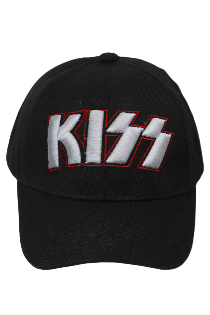 Бейсболка Kiss с 3D вышивкой белая - фото 2 - rockbunker.ru