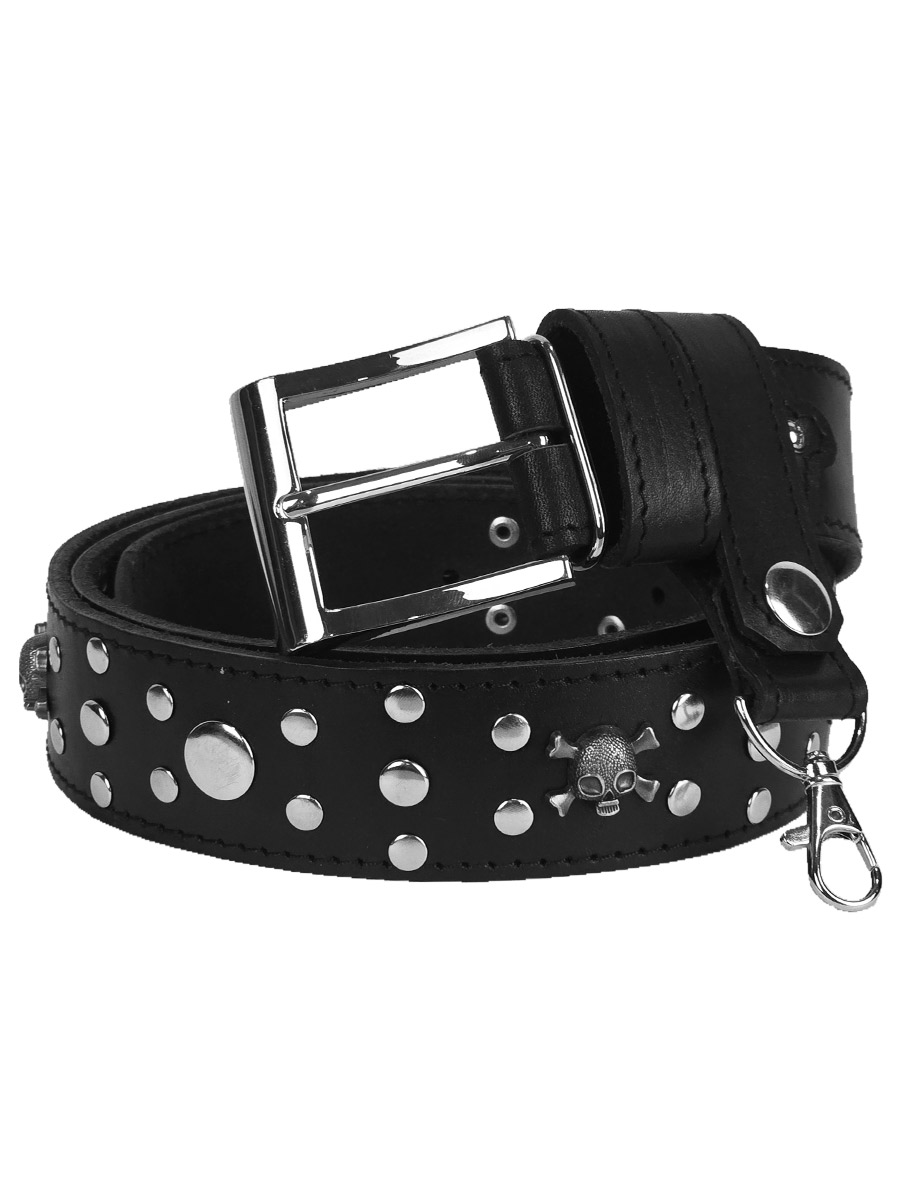 Ремень с черепами - фото 1 - rockbunker.ru