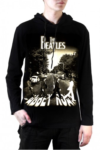 Толстовка Hot Rock The Beatles Abbey Road черно-белая - фото 1 - rockbunker.ru