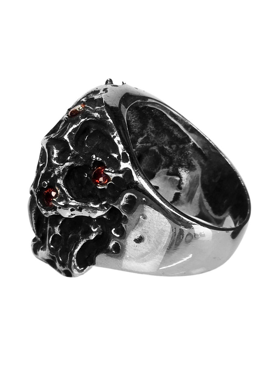 Кольцо Череп с Камнями - фото 2 - rockbunker.ru