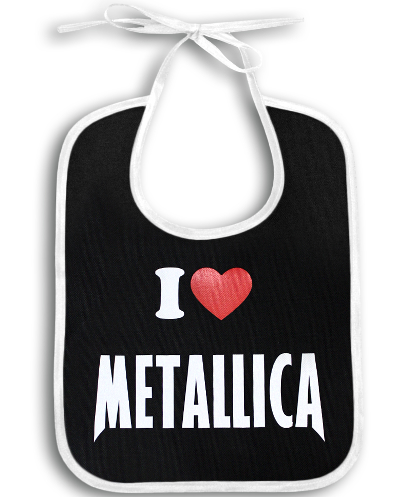 Слюнявчик I Love Metallica - фото 1 - rockbunker.ru