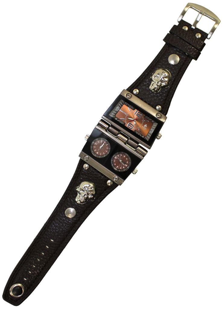 Часы наручные Swiss с кожаным браслетом - фото 4 - rockbunker.ru