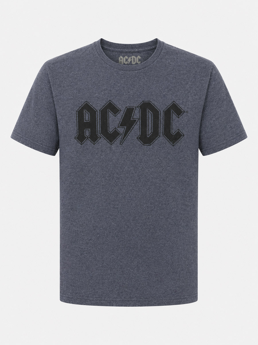 Футболка AC DC Лого синяя - фото 1 - rockbunker.ru