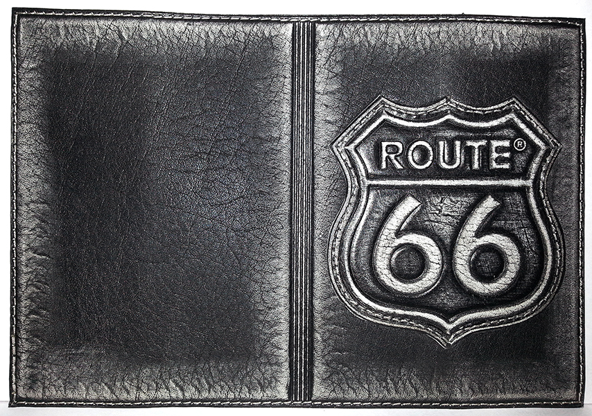 Обложка на паспорт Route 66 кожаная - фото 1 - rockbunker.ru