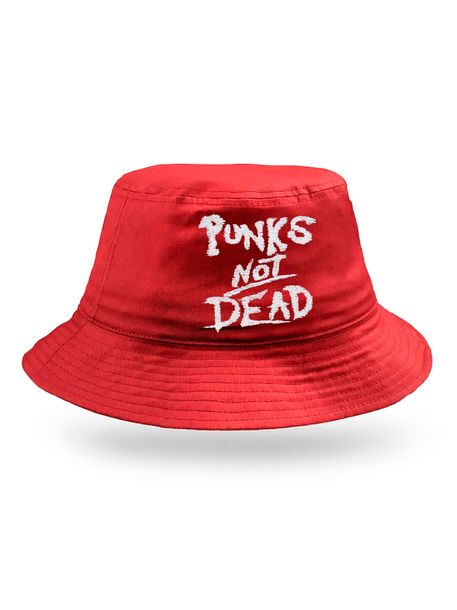 Панама Punks Not Dead красная - фото 1 - rockbunker.ru