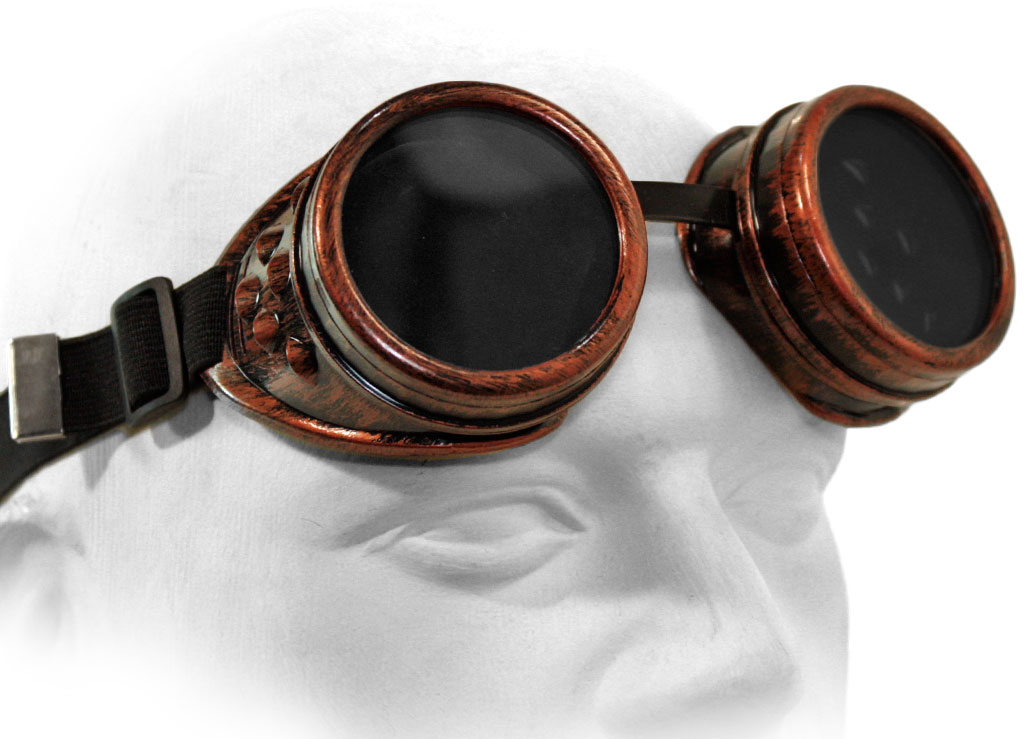 Кибер-очки гогглы бронзовые - фото 1 - rockbunker.ru