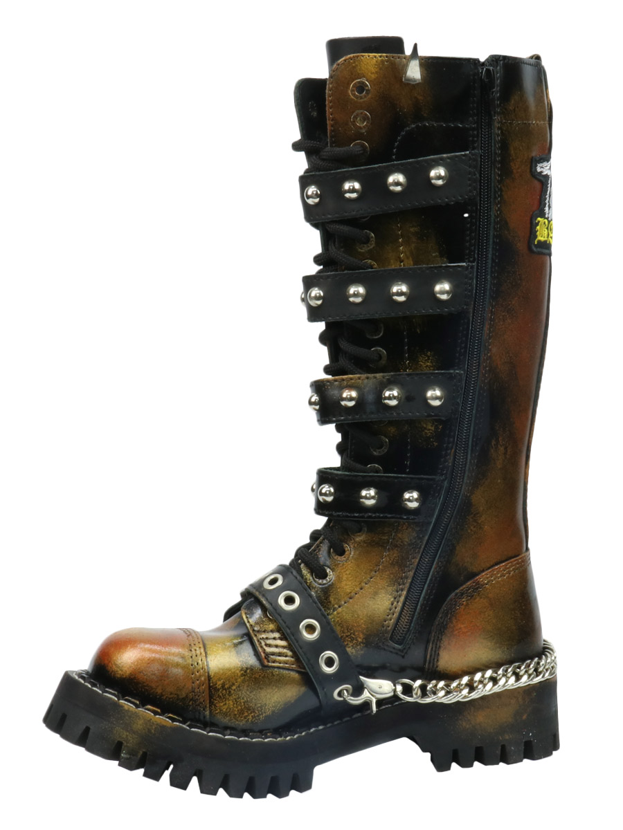 Кастомные кожаные ботинки Steel - фото 3 - rockbunker.ru