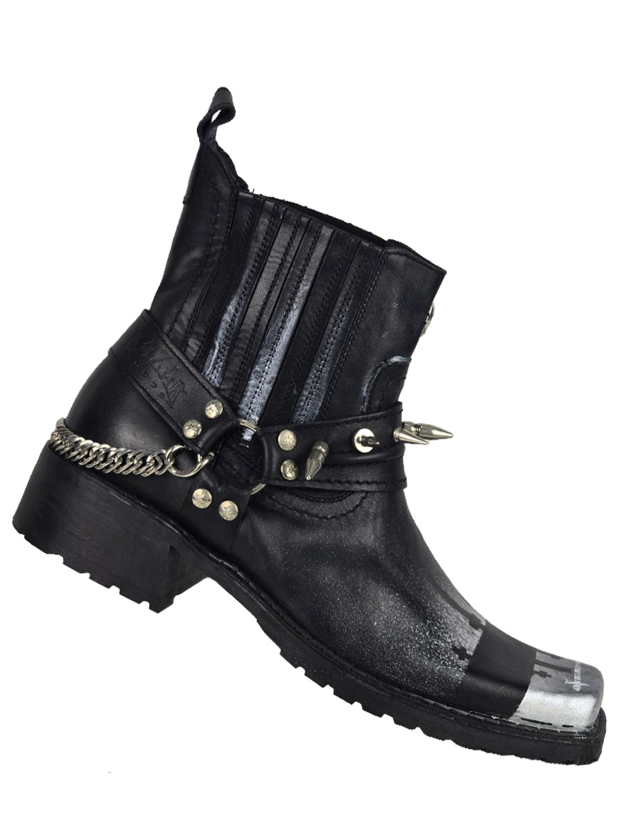 Казаки кожаные кастомные Metal - фото 2 - rockbunker.ru