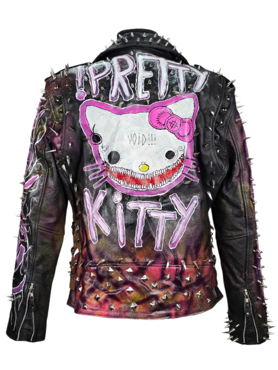 Косуха кожаная кастомная Pretty Kitty - фото 2 - rockbunker.ru