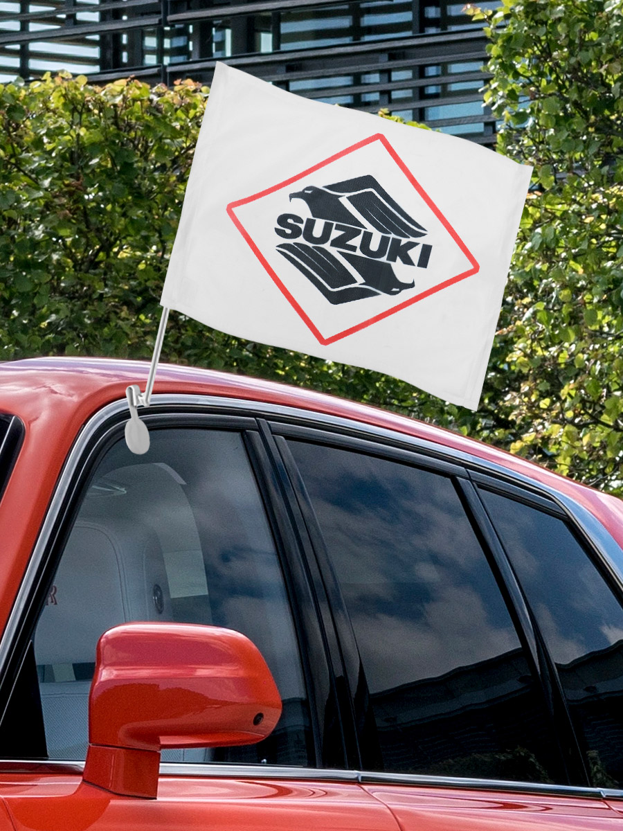 Флаг автомобильный Suzuki - фото 3 - rockbunker.ru