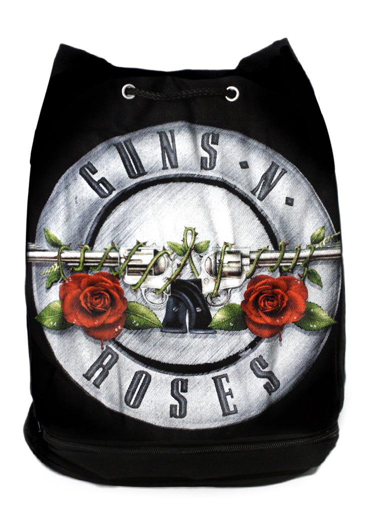 Мешок заплечный с карманом Guns n Roses - фото 1 - rockbunker.ru