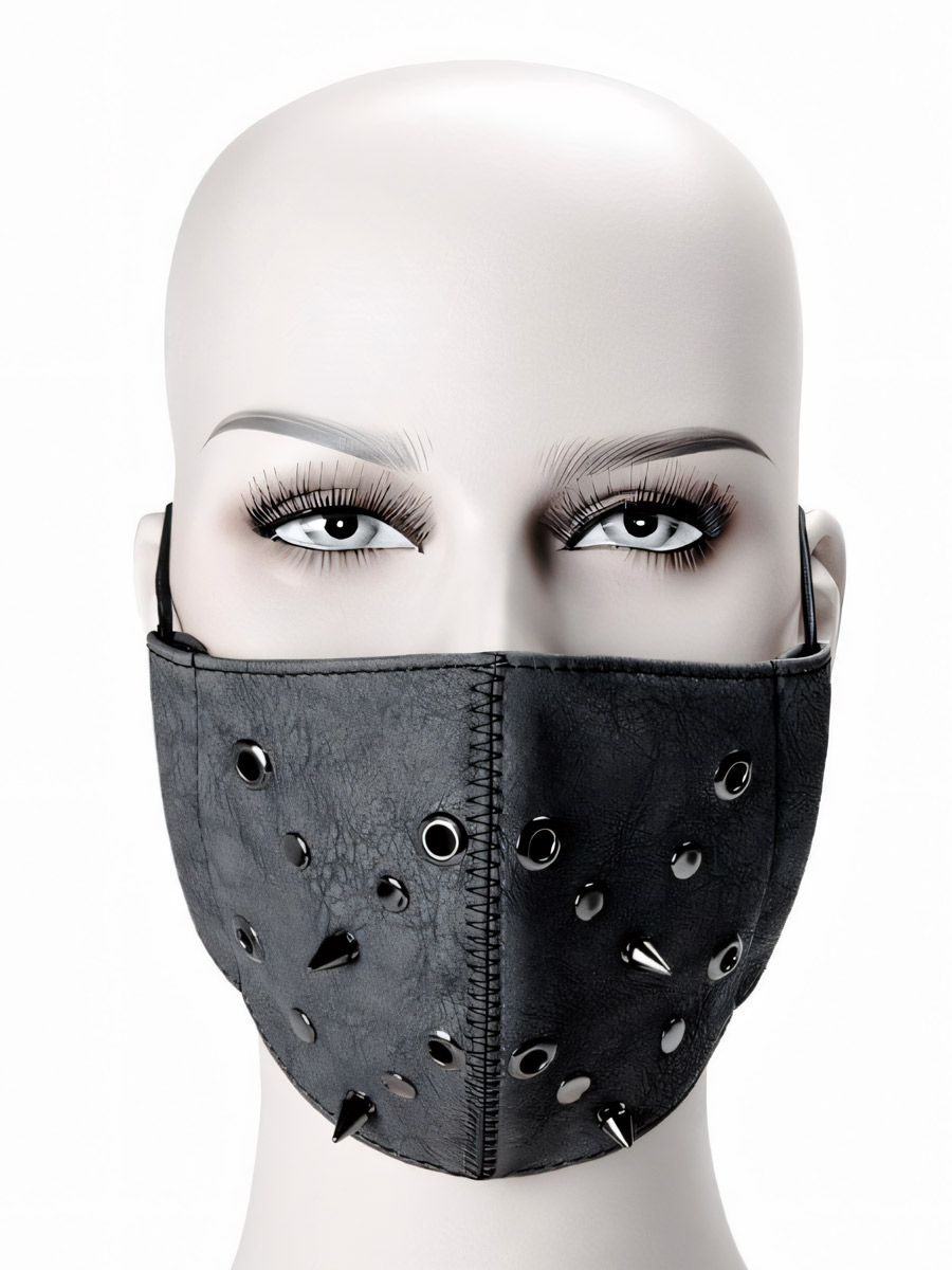 Маска  Стимпанк Шипы Заклепки Люверсы - фото 2 - rockbunker.ru