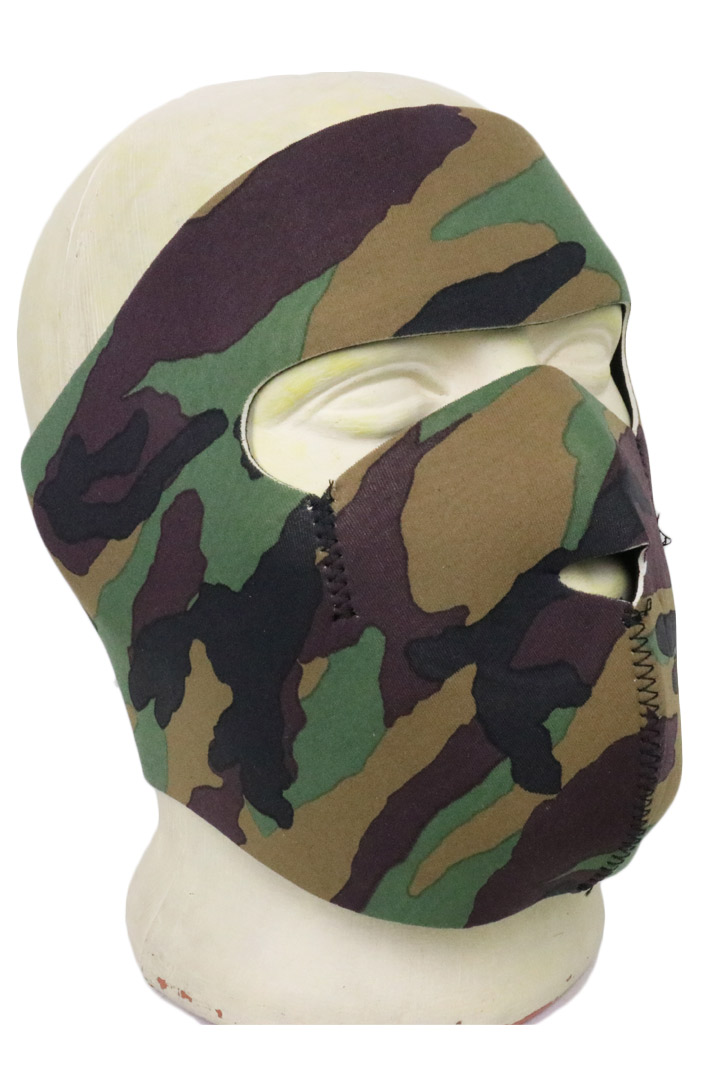 Байкерская маска защитного окраса лесной камуфляж на все лицо - фото 1 - rockbunker.ru