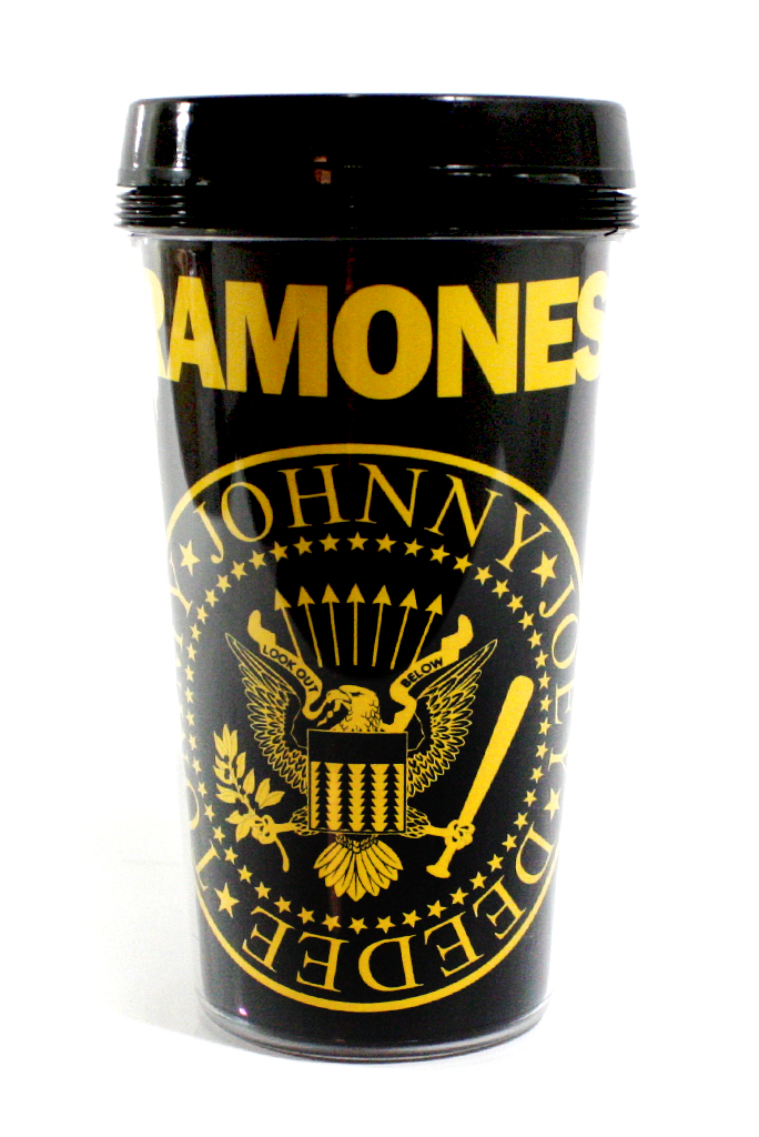 Кружка походная Ramones логотип желтый - фото 1 - rockbunker.ru
