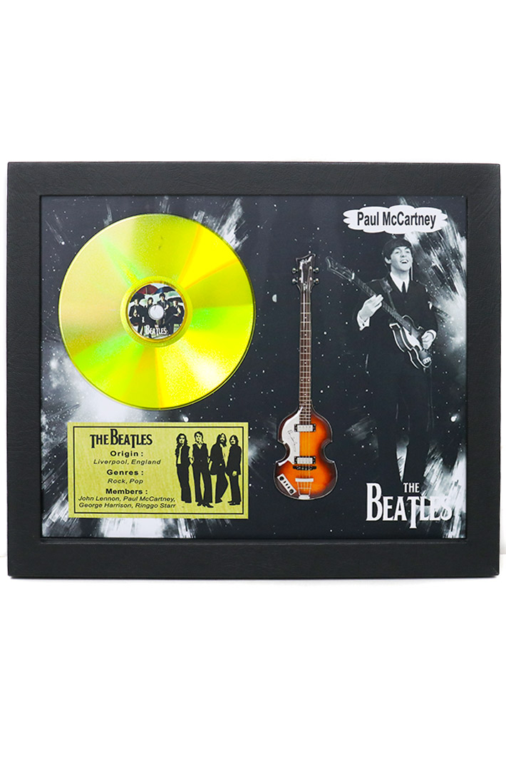 Сувенирный набор золотой диск The Beatles Paul Mccartney - фото 1 - rockbunker.ru