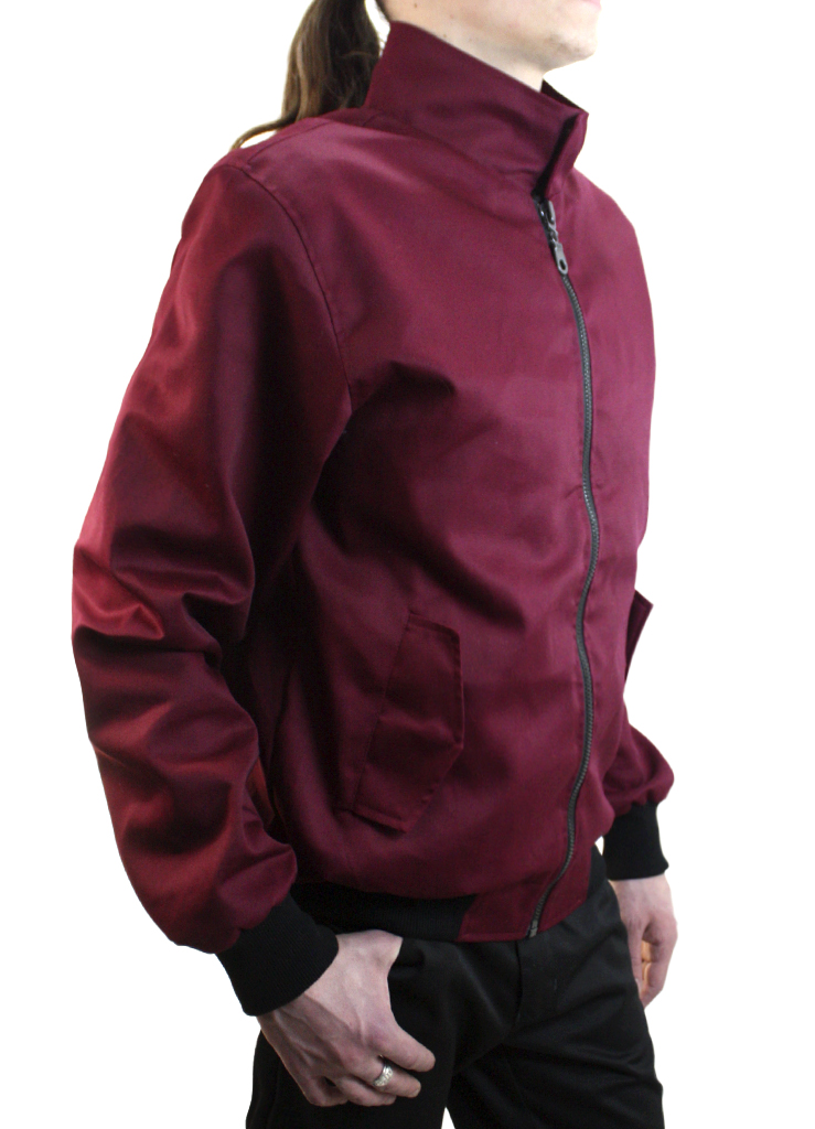 Куртка Hacker Харрингтон малиновая с подкладкой в клетку - фото 2 - rockbunker.ru