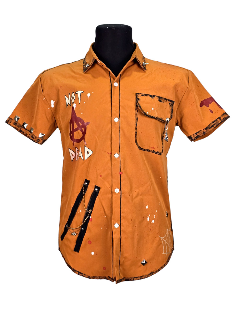 Рубашка кастомная Punks Not Dead - фото 1 - rockbunker.ru