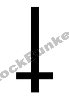 Наклейка-стикер Перевернутый крест - фото 1 - rockbunker.ru