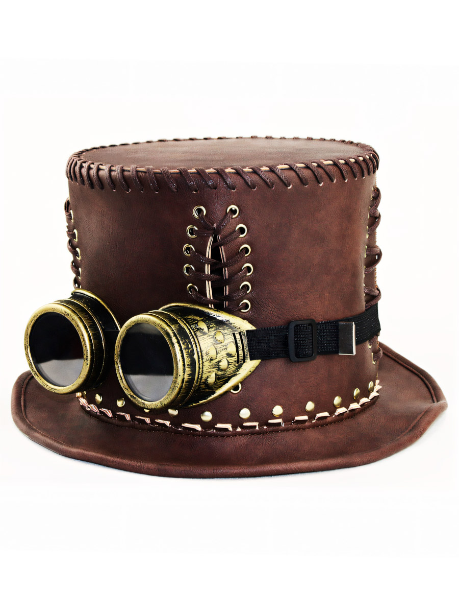Стимпанк Шляпа Шнуровка Очки - фото 1 - rockbunker.ru