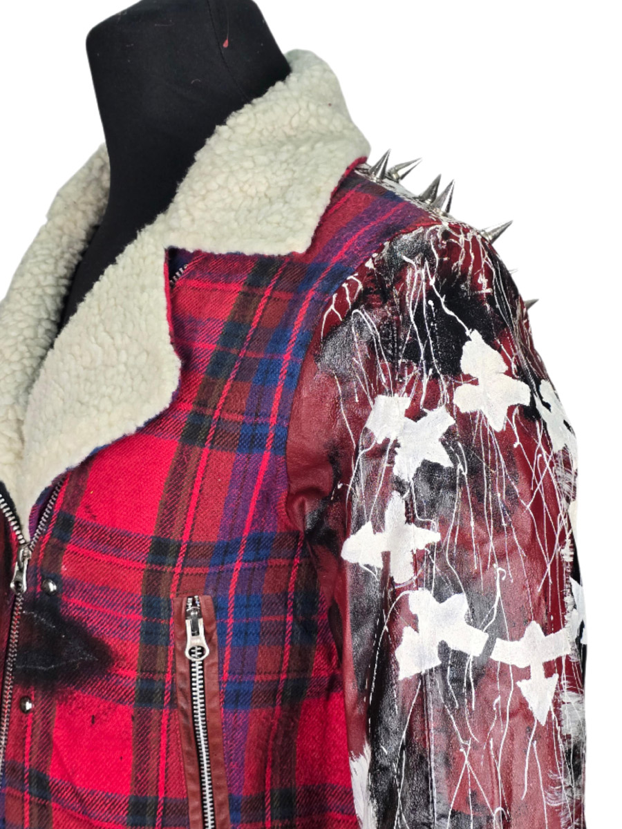 Косуха кастомная клетчатая Smile - фото 4 - rockbunker.ru