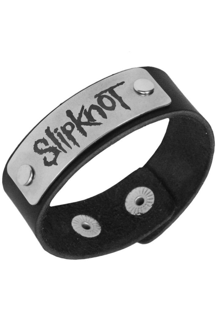 Браслет кожаный 24мм Slipknot - фото 1 - rockbunker.ru