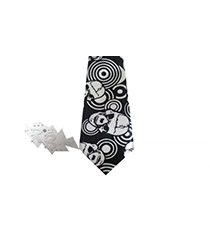 Галстук С узором из черепов и окружностей - фото 1 - rockbunker.ru