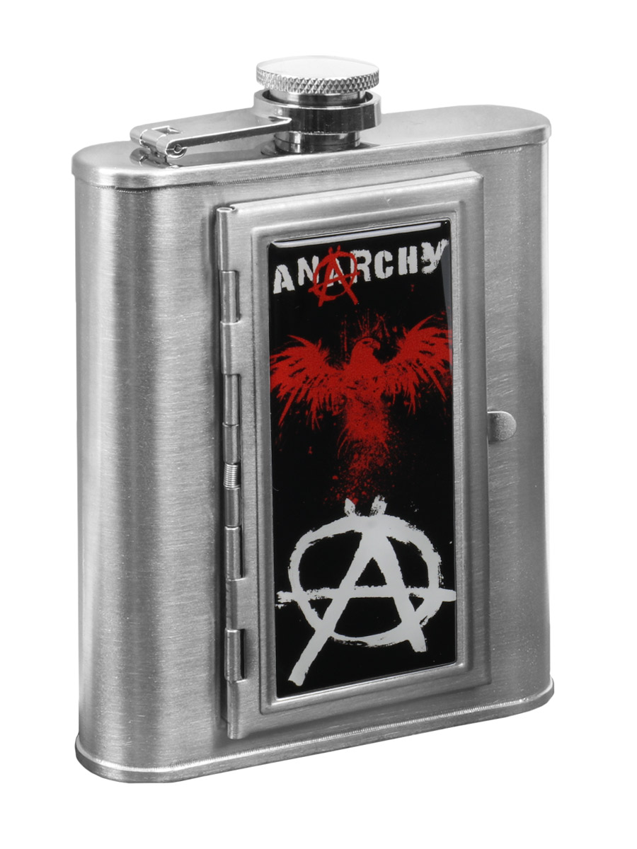 Фляга RockMerch с Портсигаром Anarchy без накладки - фото 2 - rockbunker.ru