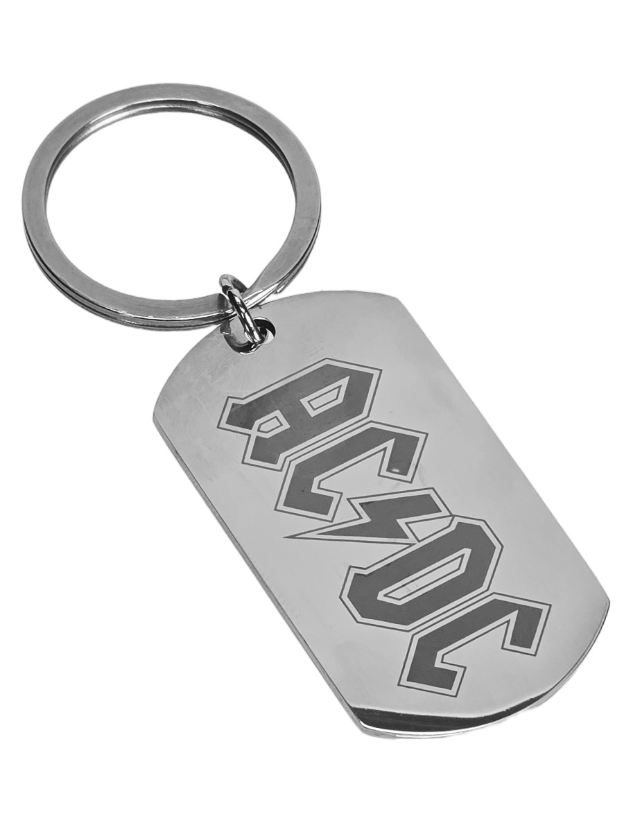 Брелок-жетон RockMerch с гравировкой AC DC - фото 1 - rockbunker.ru