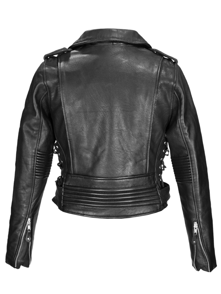 Косуха женская кожаная RockMerch KRM044B - фото 2 - rockbunker.ru