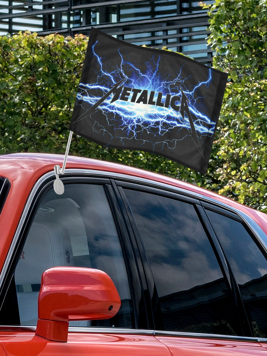 Флаг автомобильный Metallica Ride The Lightning - фото 3 - rockbunker.ru
