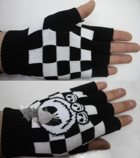 Перчатки без пальцев Джек в клетку - фото 1 - rockbunker.ru