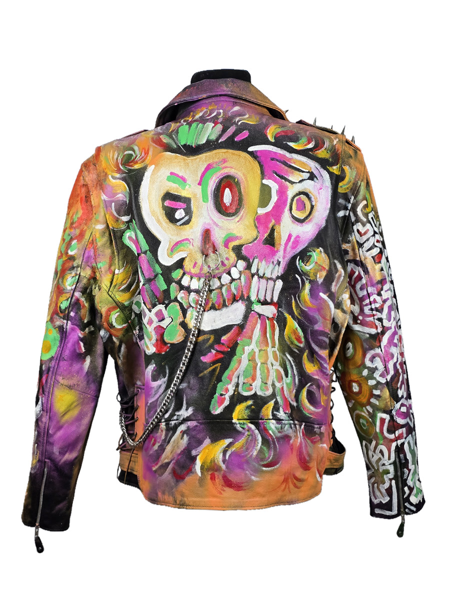 Косуха кожаная кастомная Абстракция - фото 2 - rockbunker.ru