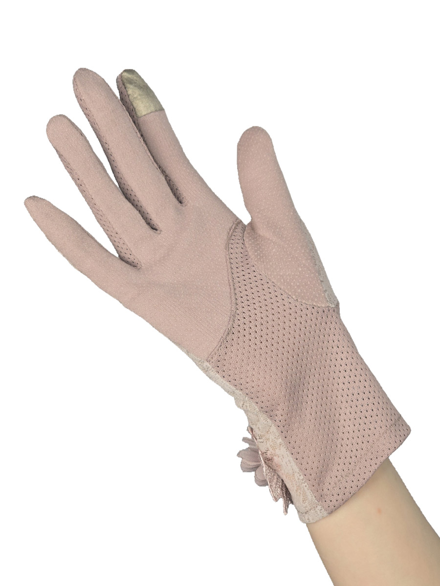 Перчатки женские кружевные сиреневые - фото 1 - rockbunker.ru