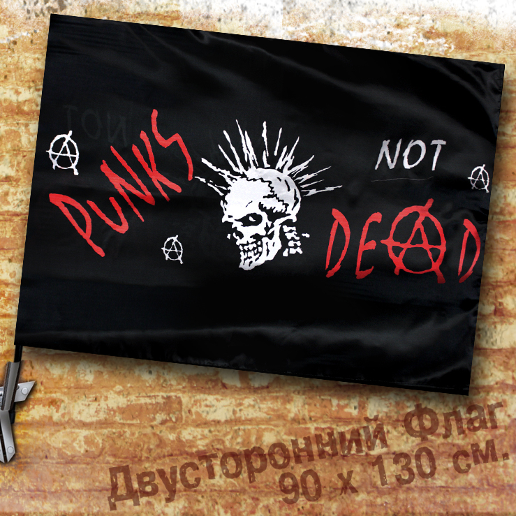 Флаг двусторонний Punks not Dead - фото 1 - rockbunker.ru