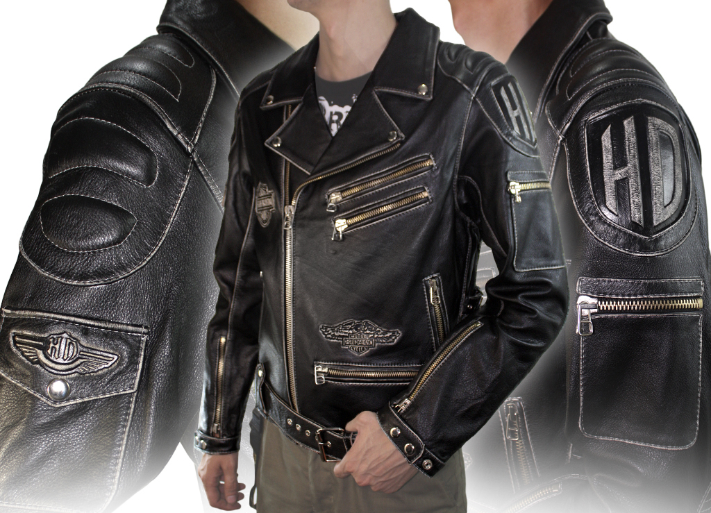 Косуха кожаная мужская Harley-Davidson BROFF BLK - фото 2 - rockbunker.ru