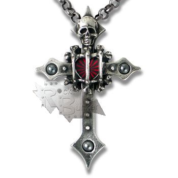 Кулон Alchemy Gothic P477 Blood-Heart Cross - фото 1 - rockbunker.ru