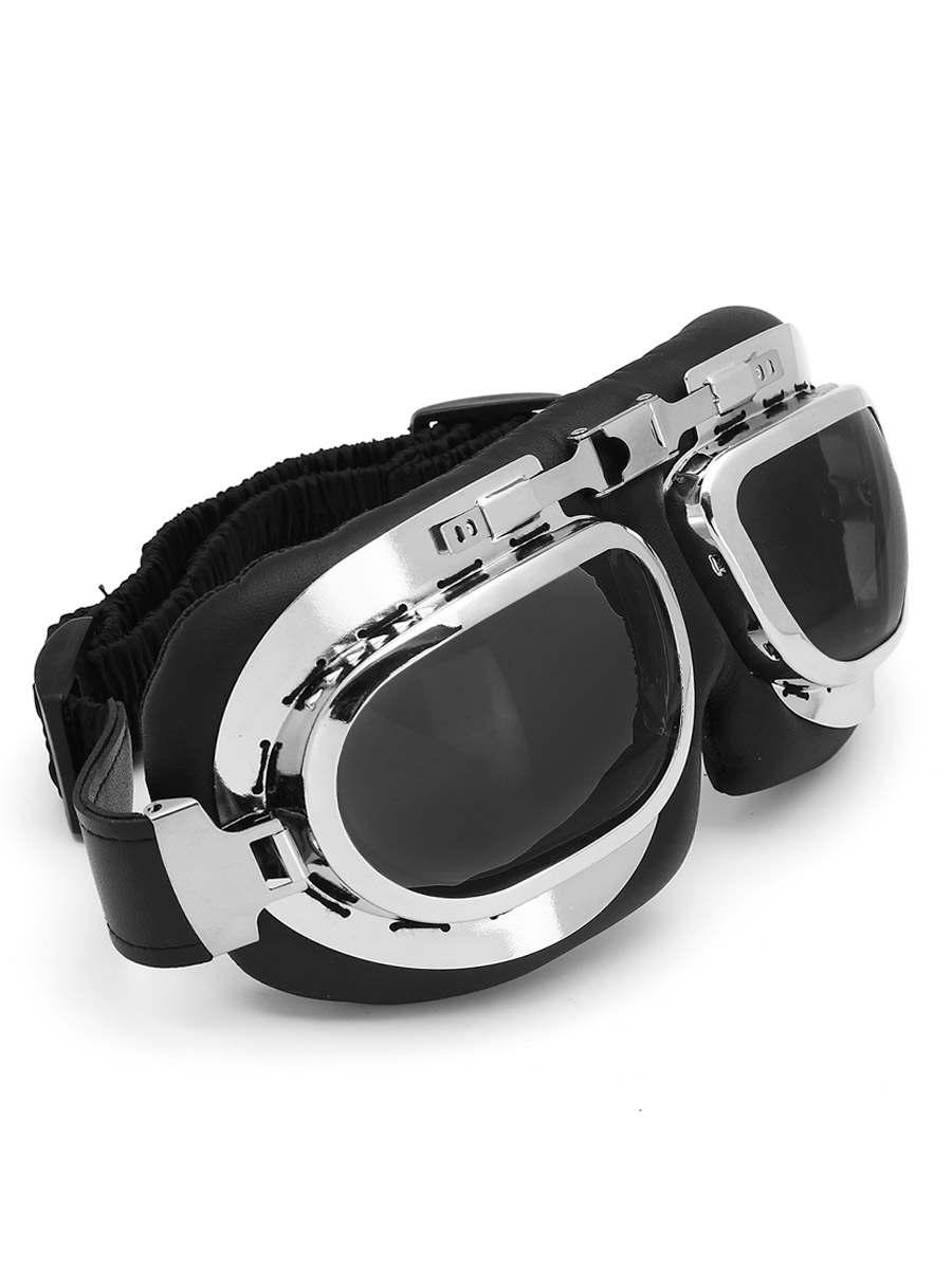 Ретро-очки Авиатор серебристые с черными линзами - фото 1 - rockbunker.ru