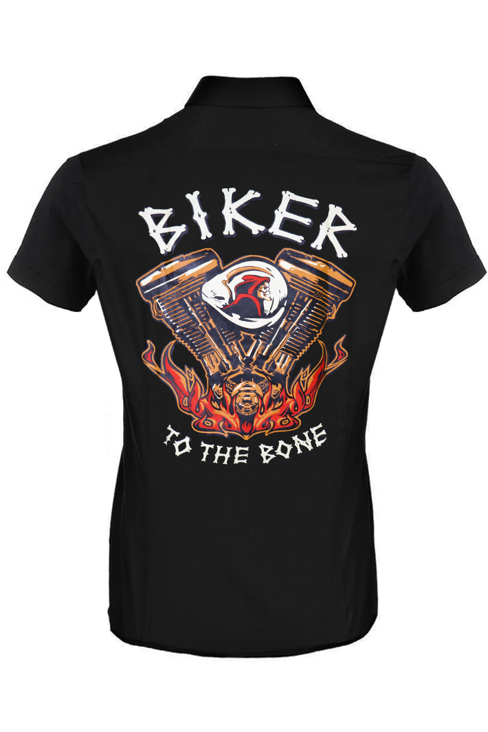 Рубашка с коротким рукавом Biker to the bone - фото 2 - rockbunker.ru