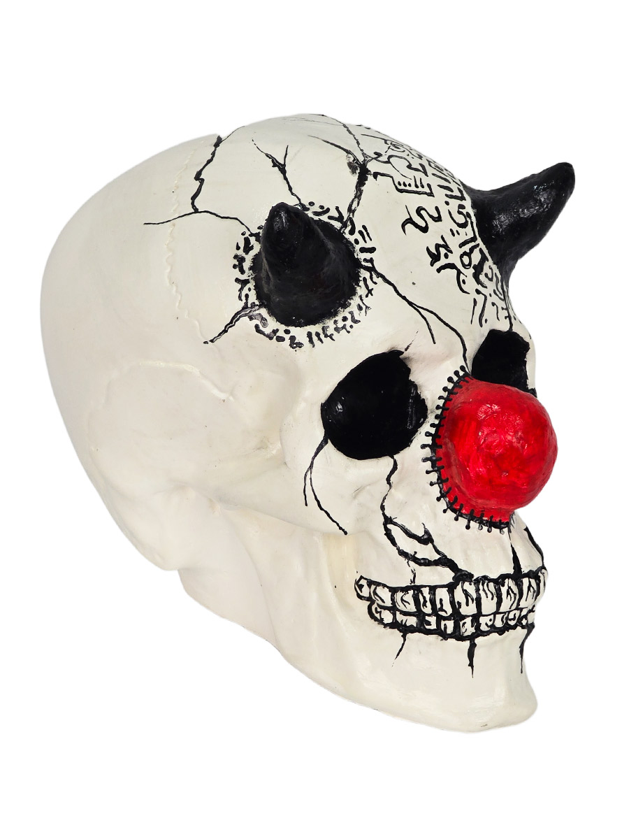 Череп Декоративный Рогатый Клоун - фото 1 - rockbunker.ru