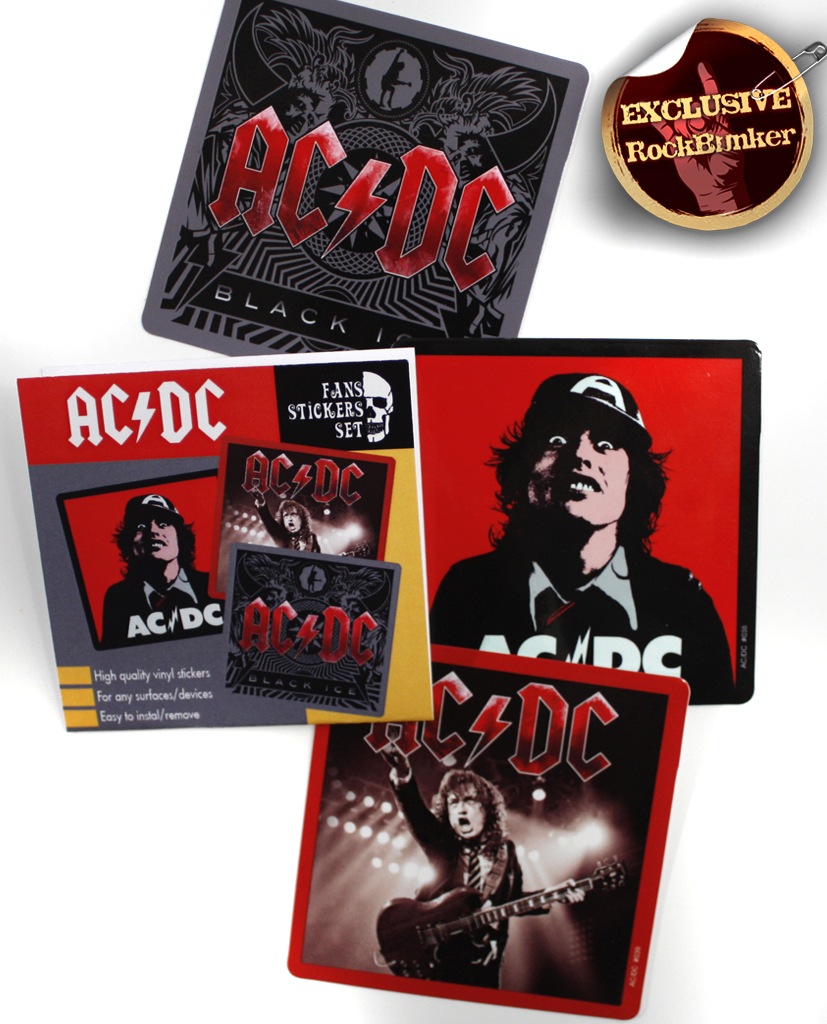 Набор стикеров RockMerch AC DC - фото 1 - rockbunker.ru