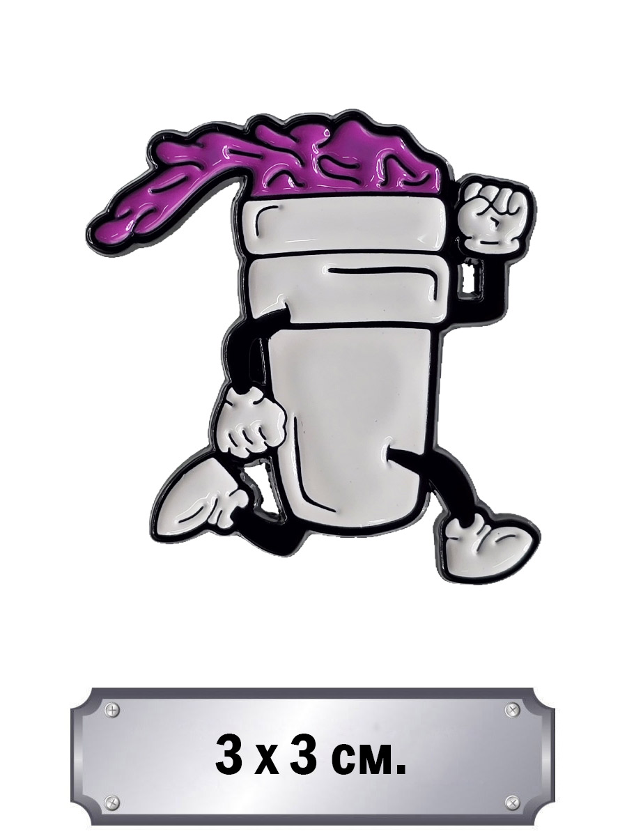 Значок Бегущий стакан - фото 1 - rockbunker.ru