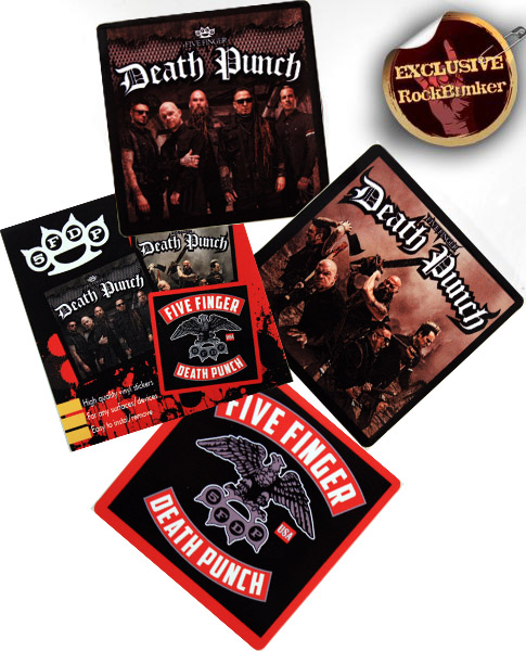 Набор стикеров RockMerch 5 Finger Death Punch - фото 1 - rockbunker.ru