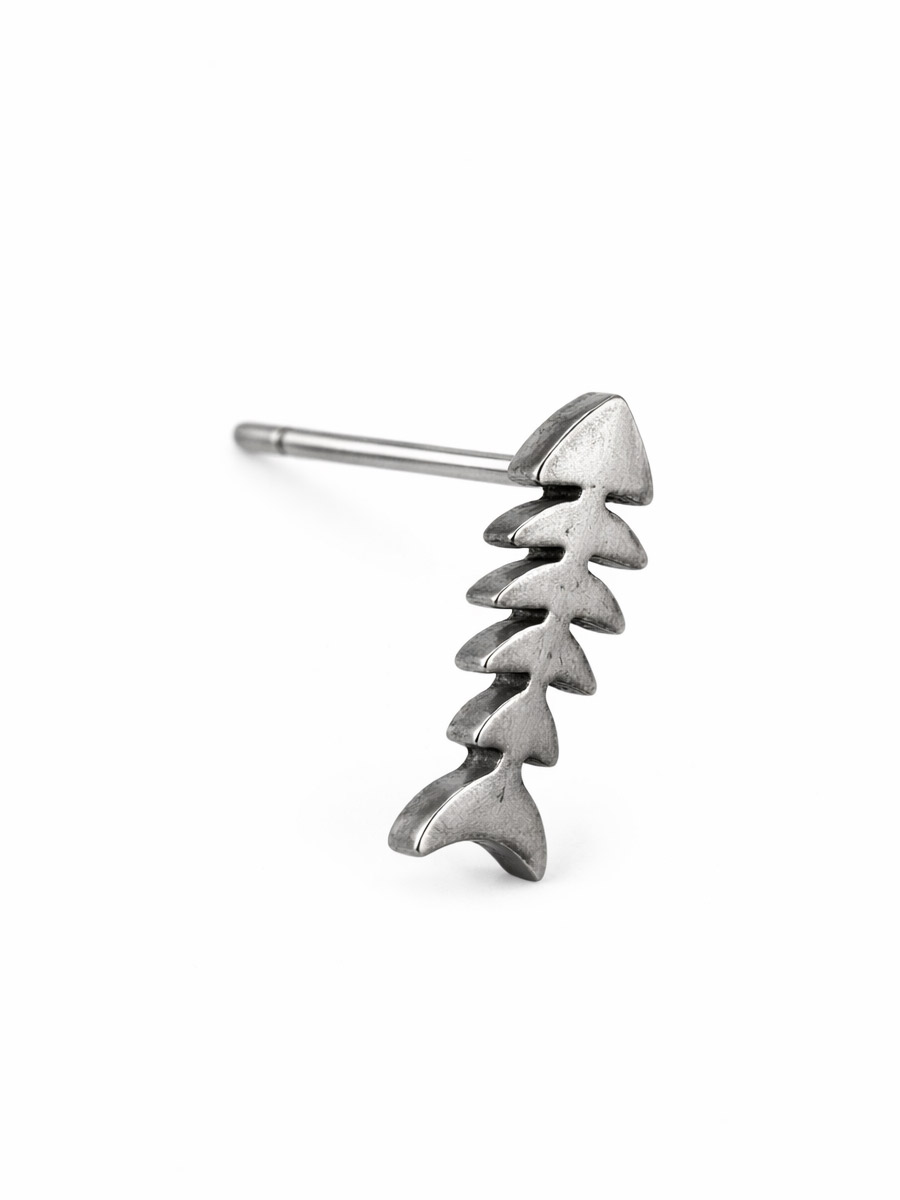 Пирсинг Гвоздик металл Рыба - фото 1 - rockbunker.ru